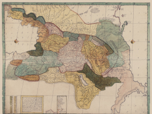  Map of Georgia or Iveria 1745, Moscow. Author: Vakhushti Batonishvili (Bagrationi)