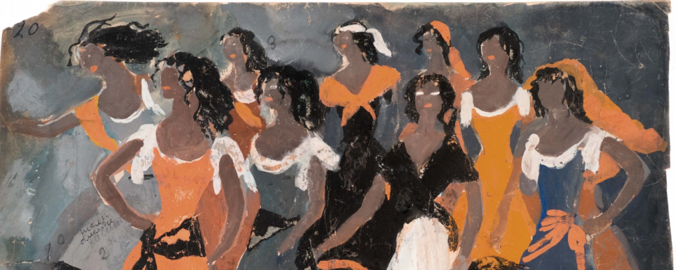 ა.კრეინის ბალეტ „ლაურენსიას“ კოსტიუმების ესკიზი