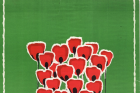 აფიშა "ყვავილების დღესასწაულისთვის". 
მხატვარი: თენგიზ ქართველიშვილი
1990 წელი
<br>
Poster for "Flower Festival".
Artist: Tengiz Kartvelishvili
1990