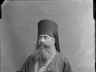 დეკანოზი გაბრიელ ცაგარეიშვილი (1860-1929). <br>
მინის ნეგატივი 12X16. <br>
Archpriest Gabriel Tsagareishvili (1860-1929). <br>
Glass negative 12X16. <br>